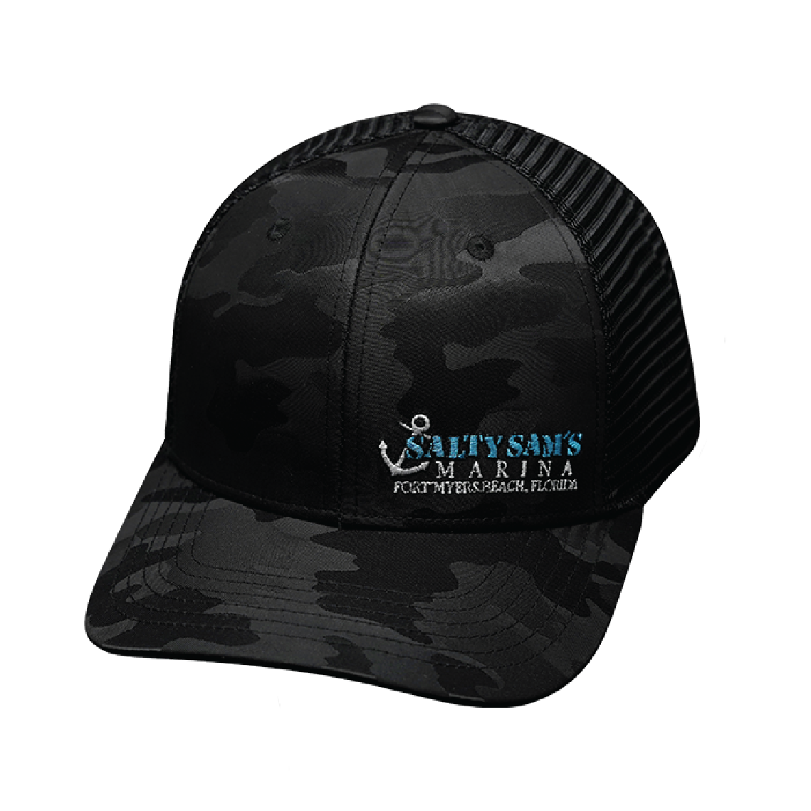 Custom - 6 Panel - Black Camo / Black - Trucker Mesh (Unisex)