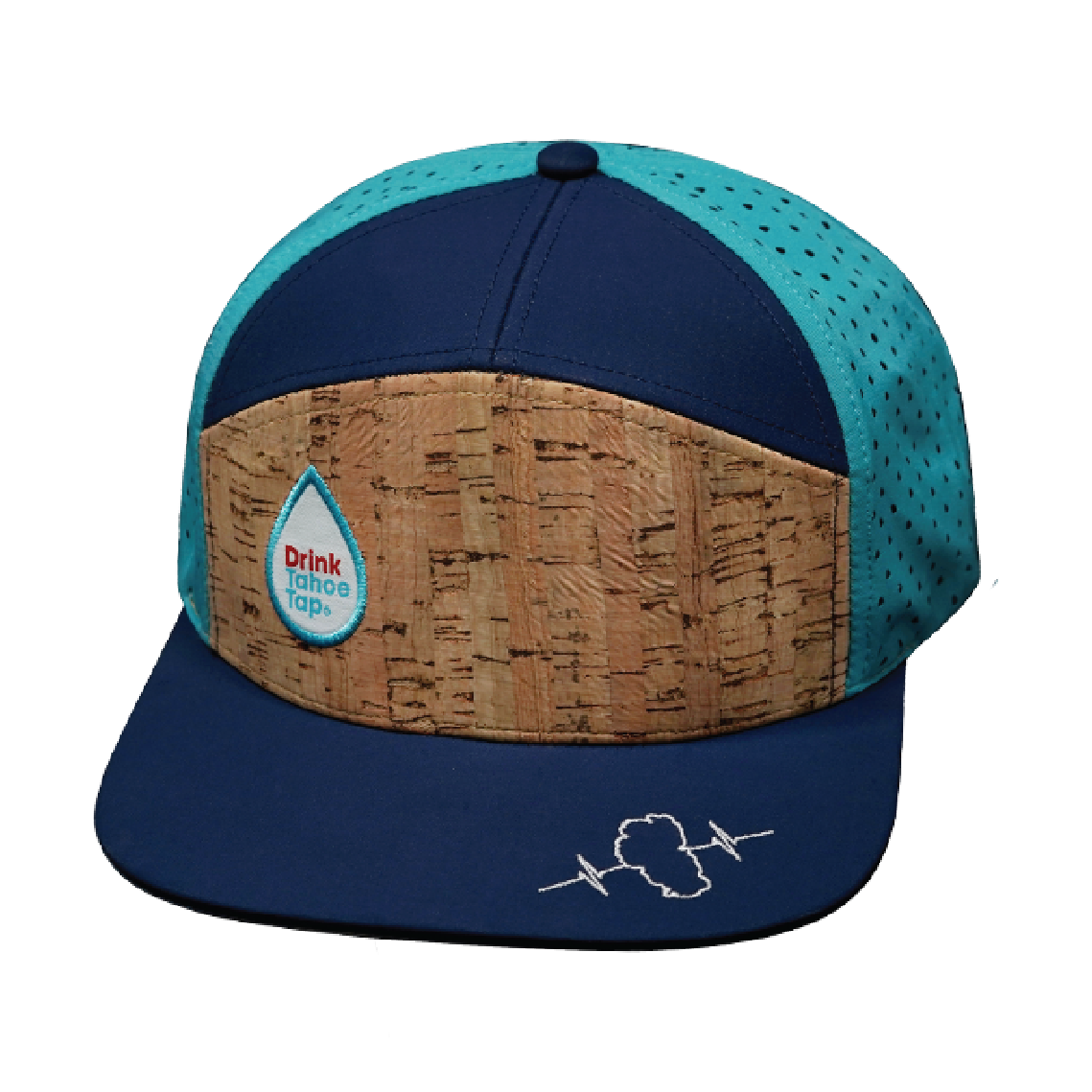 Custom - 7 Panel - Cork - Navy / Teal - Laser Mesh (Unisex)