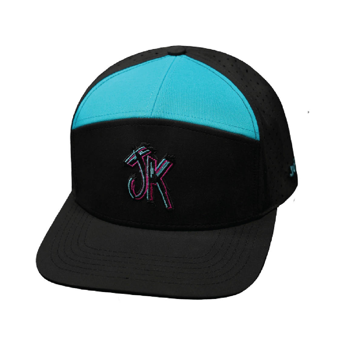 Custom - 7 Panel - Black / Teal - Laser Mesh (Unisex)