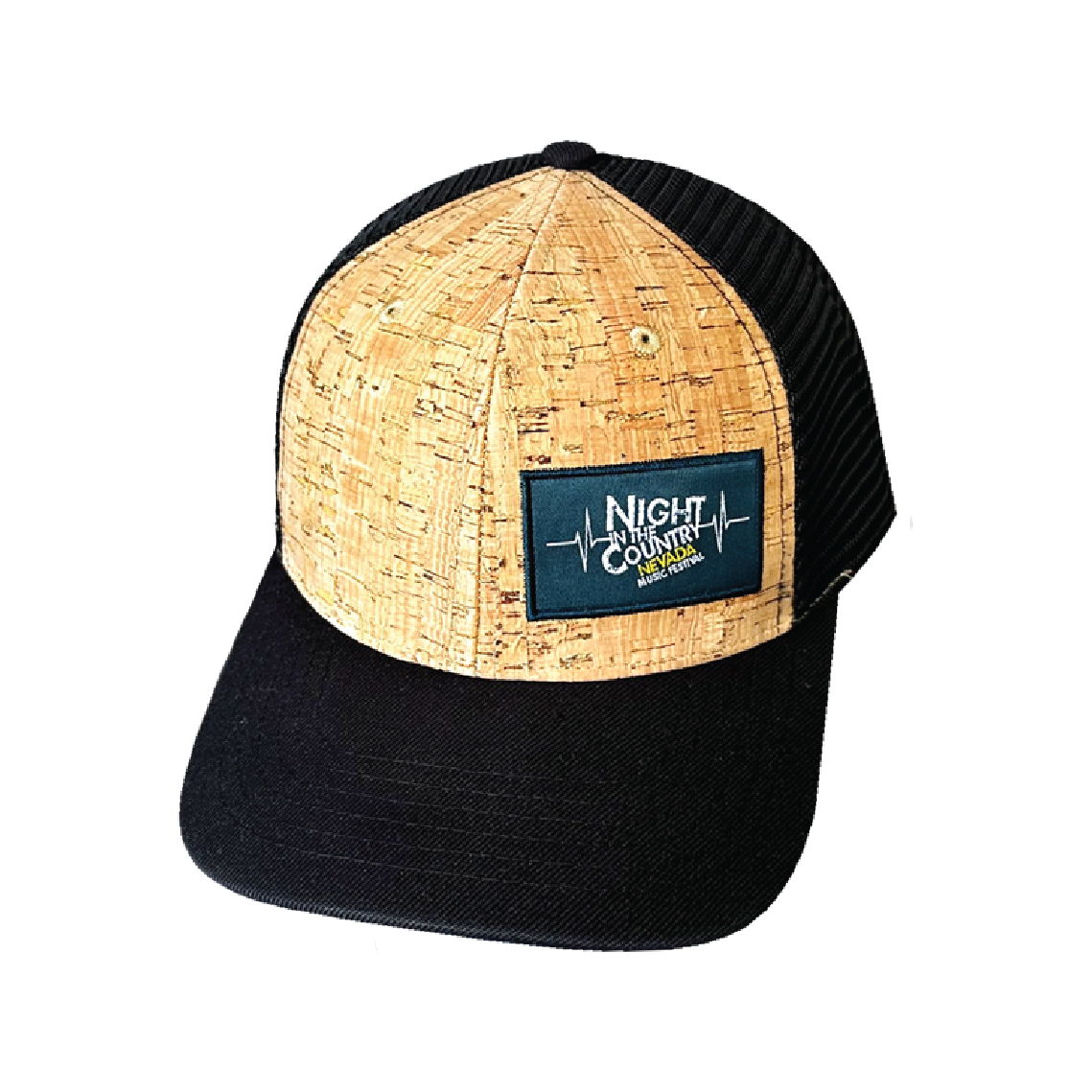 Custom - 6 Panel - Cork - Heather Black - Trucker Mesh (Unisex)