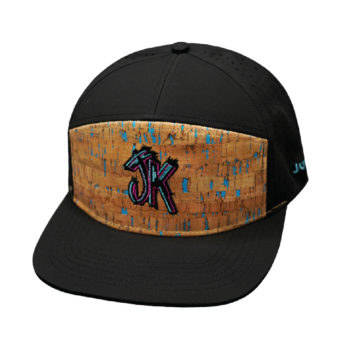 Custom - 7 Panel - Cork - Black - Laser Mesh (Unisex)