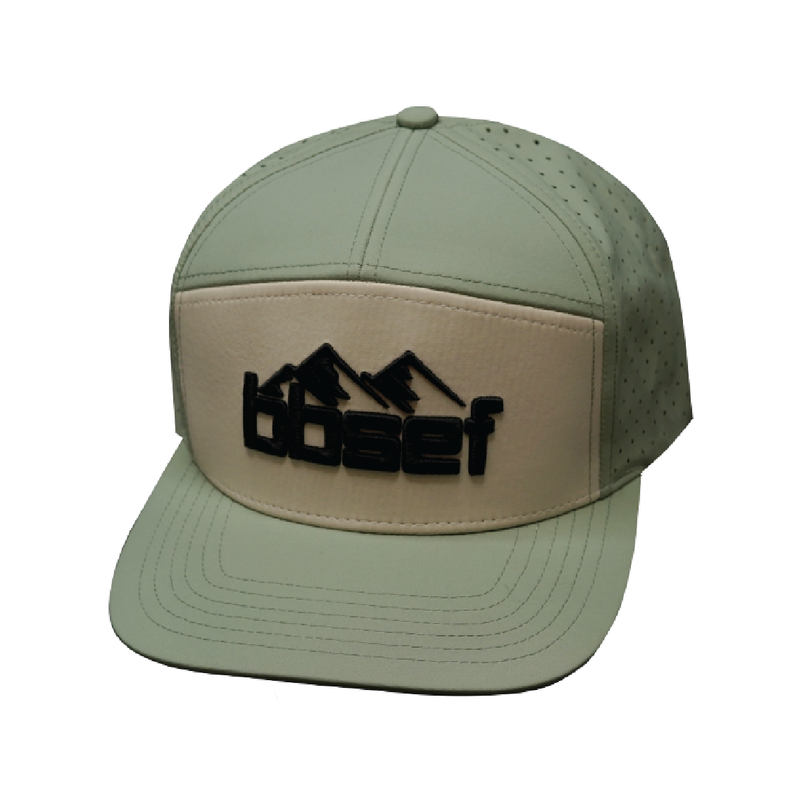 Custom - 7 Panel - Sage / Cream - Laser Mesh (Unisex)
