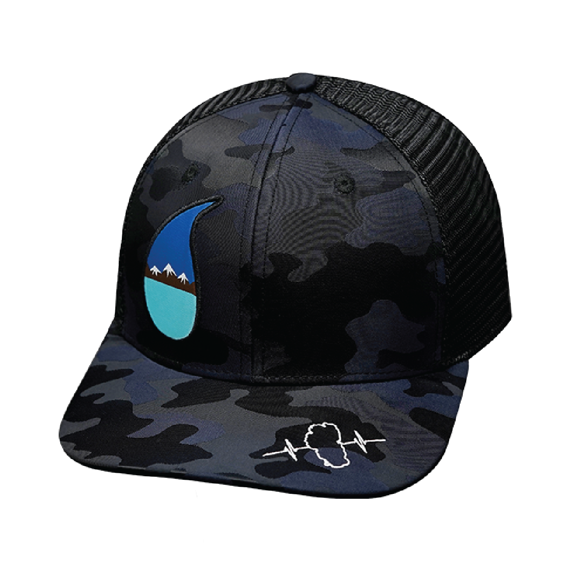 Custom - 6 Panel - Navy Camo / Black - Trucker Mesh (Unisex)
