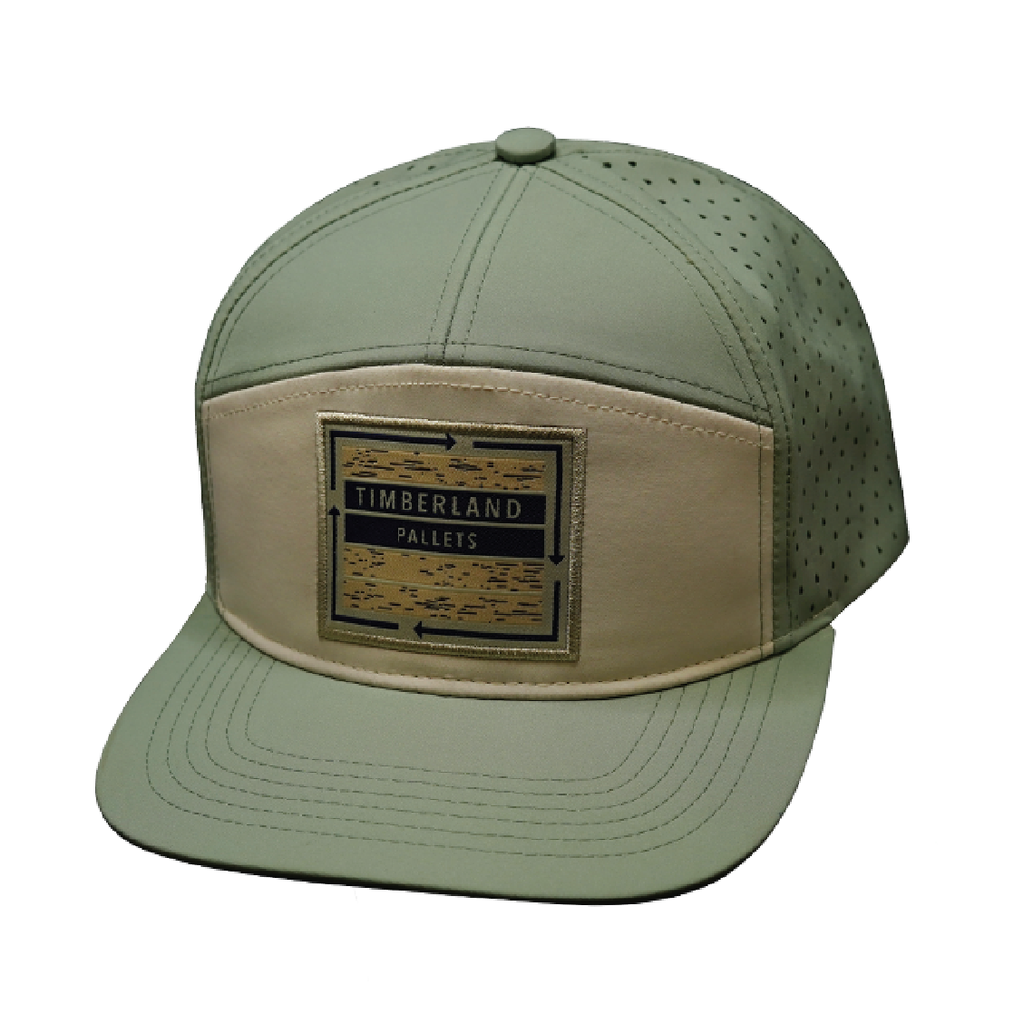 Custom - 7 Panel - Sage / Cream - Laser Mesh (Unisex)