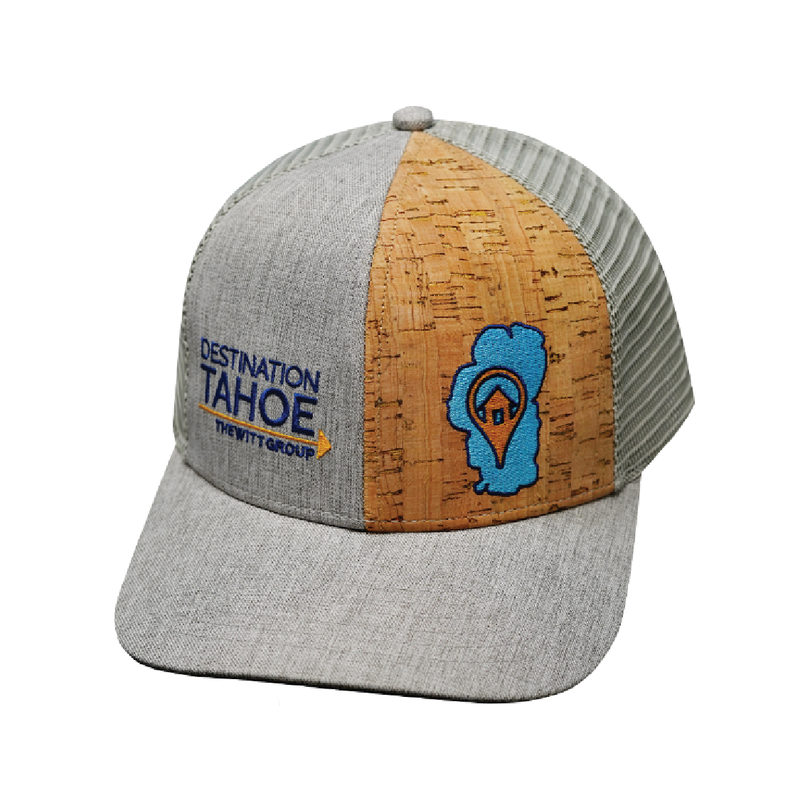 Custom - 6 Panel - Cork Hybrid - Heather Gray / Gray - Trucker Mesh (Unisex)