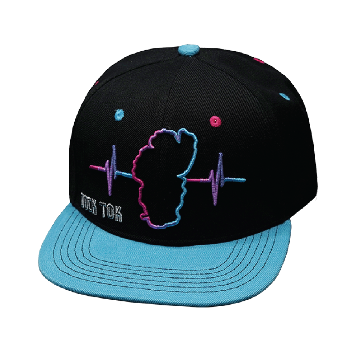 Custom - 6 Panel - Teal / Black - Fabric Back (Unisex)