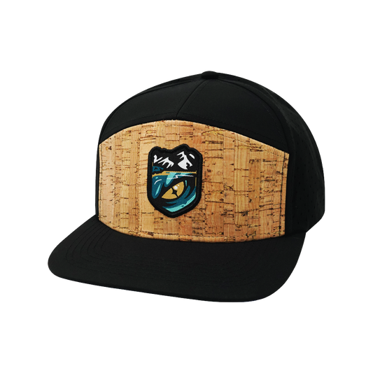 Custom - 7 Panel - Cork - Black - Laser Mesh (Unisex)