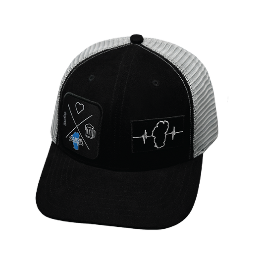 Custom - 6 Panel - Suede - Black / Gray - Trucker Mesh (Unsex)