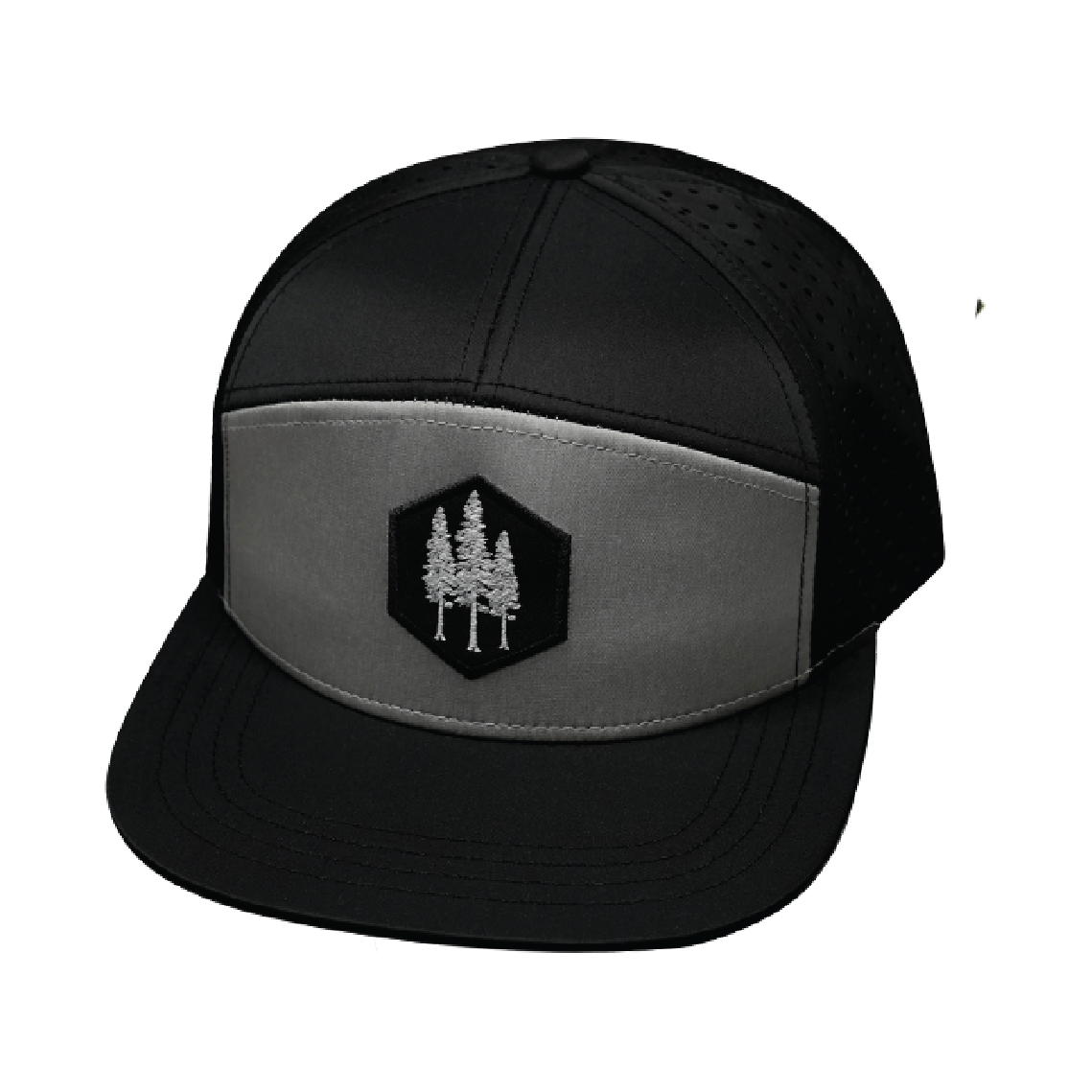 Custom - 7 Panel - Black / Gray - Laser Mesh (Unisex)