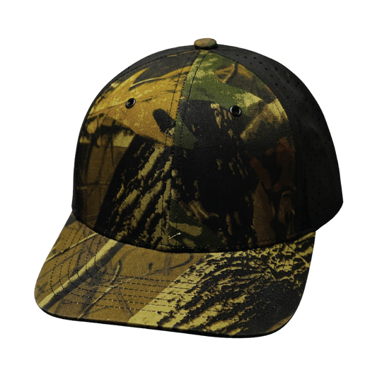 6 Panel - Tan Tree Camo / Black - Laser Mesh (Unisex)