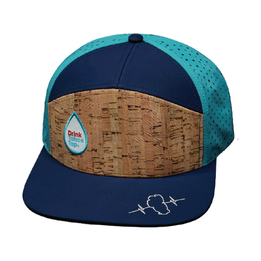 Custom - 7 Panel - Cork - Navy / Teal - Laser Mesh (Unisex)