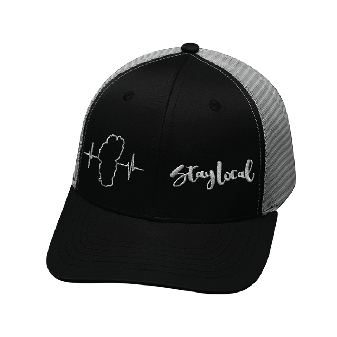 Custom  - 6 Panel - Black / Gray - Trucker Mesh (Unisex)