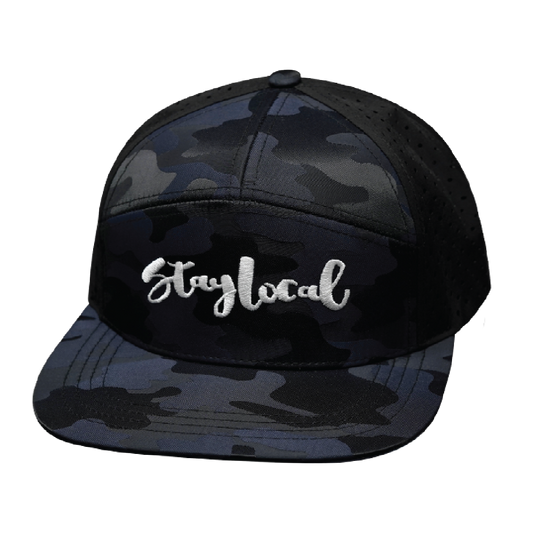 Custom - 7 Panel - Navy Camo / Black - Laser Mesh (Unisex)