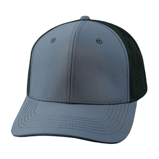 6 Panel - Charcoal / Black - Laser Mesh (Unisex)