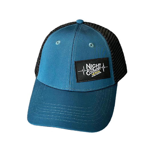 Custom - 6 Paneel - Shallow Fit -  Sea Blue / Black - Trucker Mesh (Unisex)