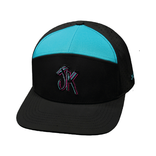 Custom - 7 Panel - Black / Teal - Laser Mesh (Unisex)