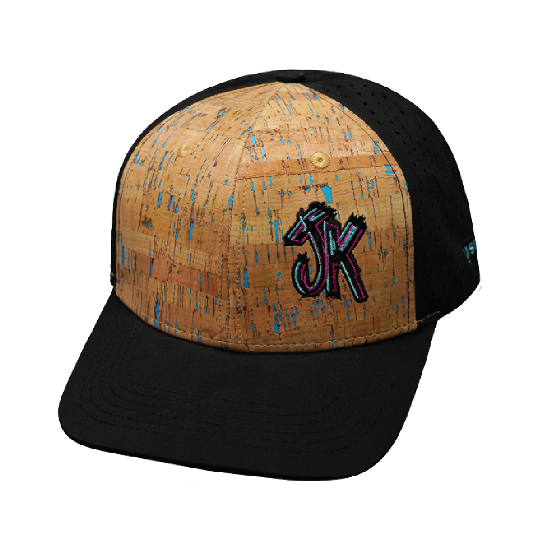 Custom - 6 Panel - Cork - Black - Laser Mesh (Unisex)