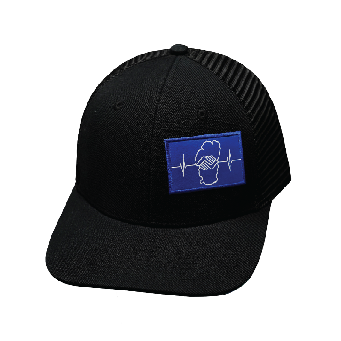 Custom - 6 Panel - Heather Black / Blsck - Trucker Mesh (Unisex)