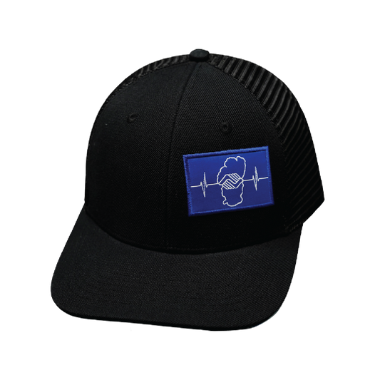 Custom - 6 Panel - Heather Black / Blsck - Trucker Mesh (Unisex)