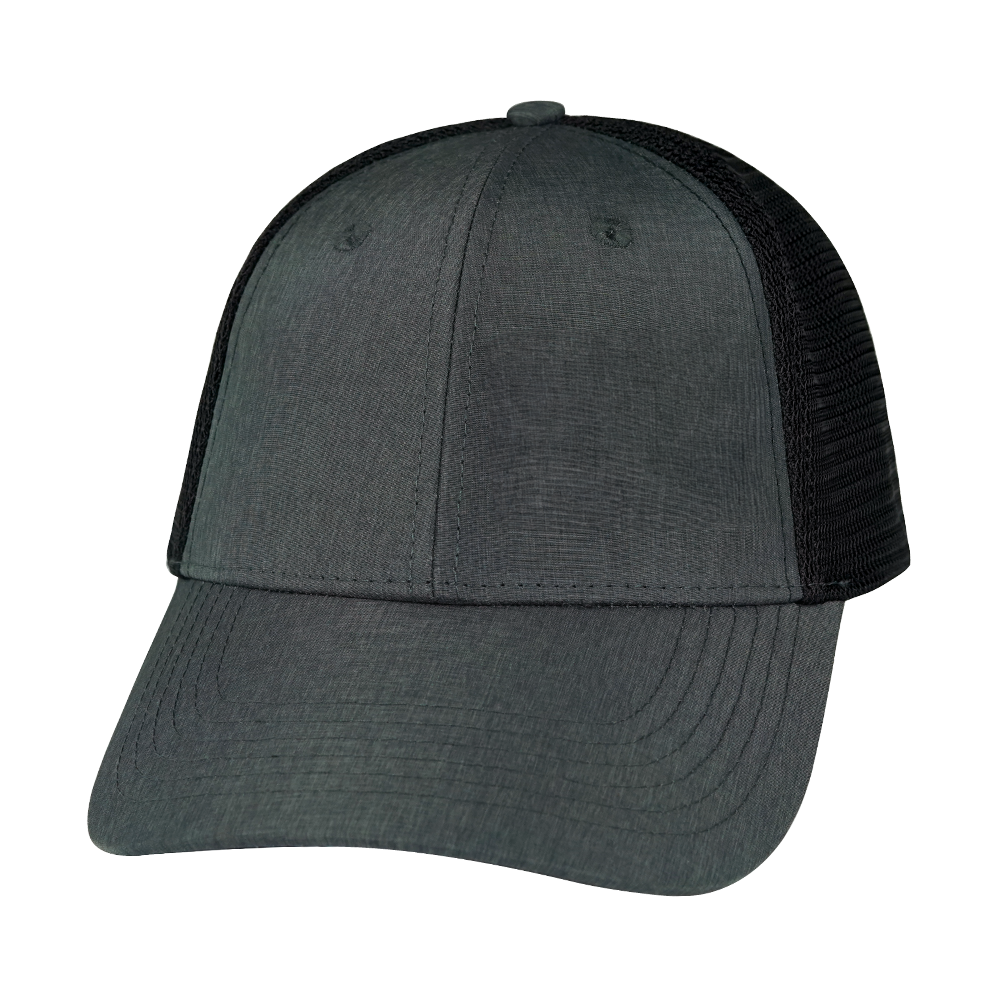 6 Panel - Shallow Fit - Slate Gray / Black - Laser Mesh (Unisex)