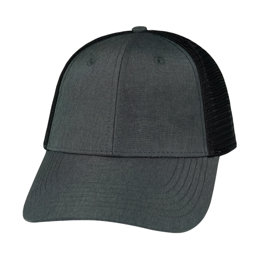 6 Panel - Shallow Fit - Slate Gray / Black - Laser Mesh (Unisex)