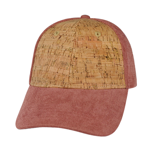 6 Panel - Shallow Fit - Cork - Corduroy - Peach - Fabrick Back (Unisex)