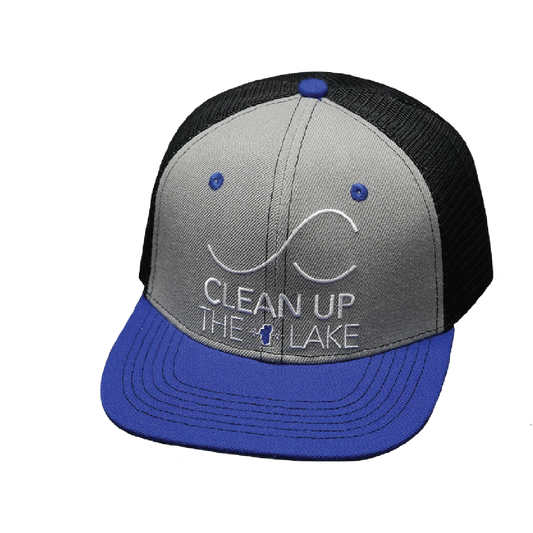 Custom - 6 Panel - Royal Blue / Gray / Black - Trucker Mesh (Unisex)