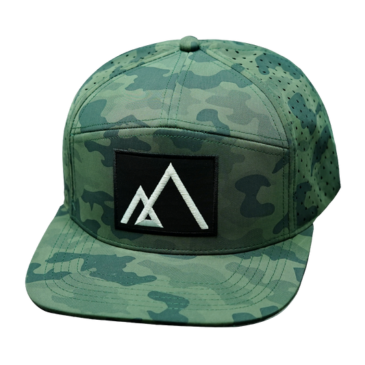 Custom - 7 Panel - Teal Camo - Laser Mesh (Unisex)