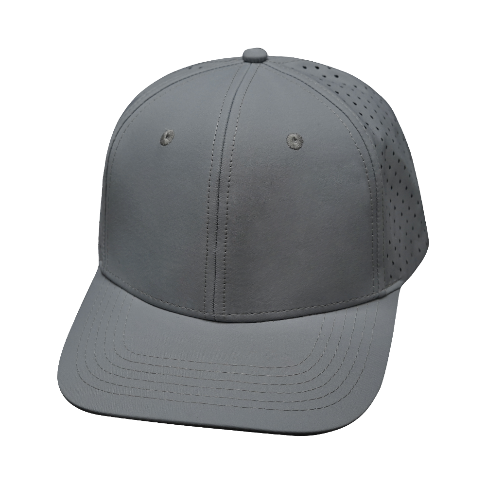 6 Panel - Gray - Laser Mesh (Unisex)