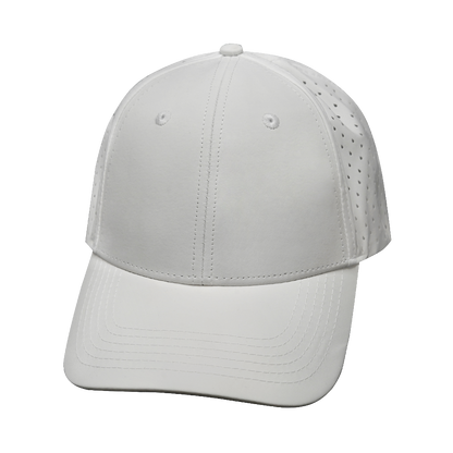 6 Panel - Shallow Fit - Pony Tail - White - Laser Mesh (Unisex)
