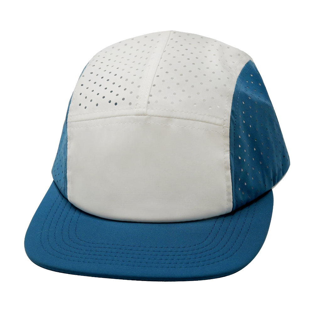 5 Panel - Sporty - Unstructured - Pony Tail - Light Blue / White - Laser Mesh (Unisex)