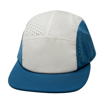 5 Panel - Sporty - Unstructured - Pony Tail - Light Blue / White - Laser Mesh (Unisex)
