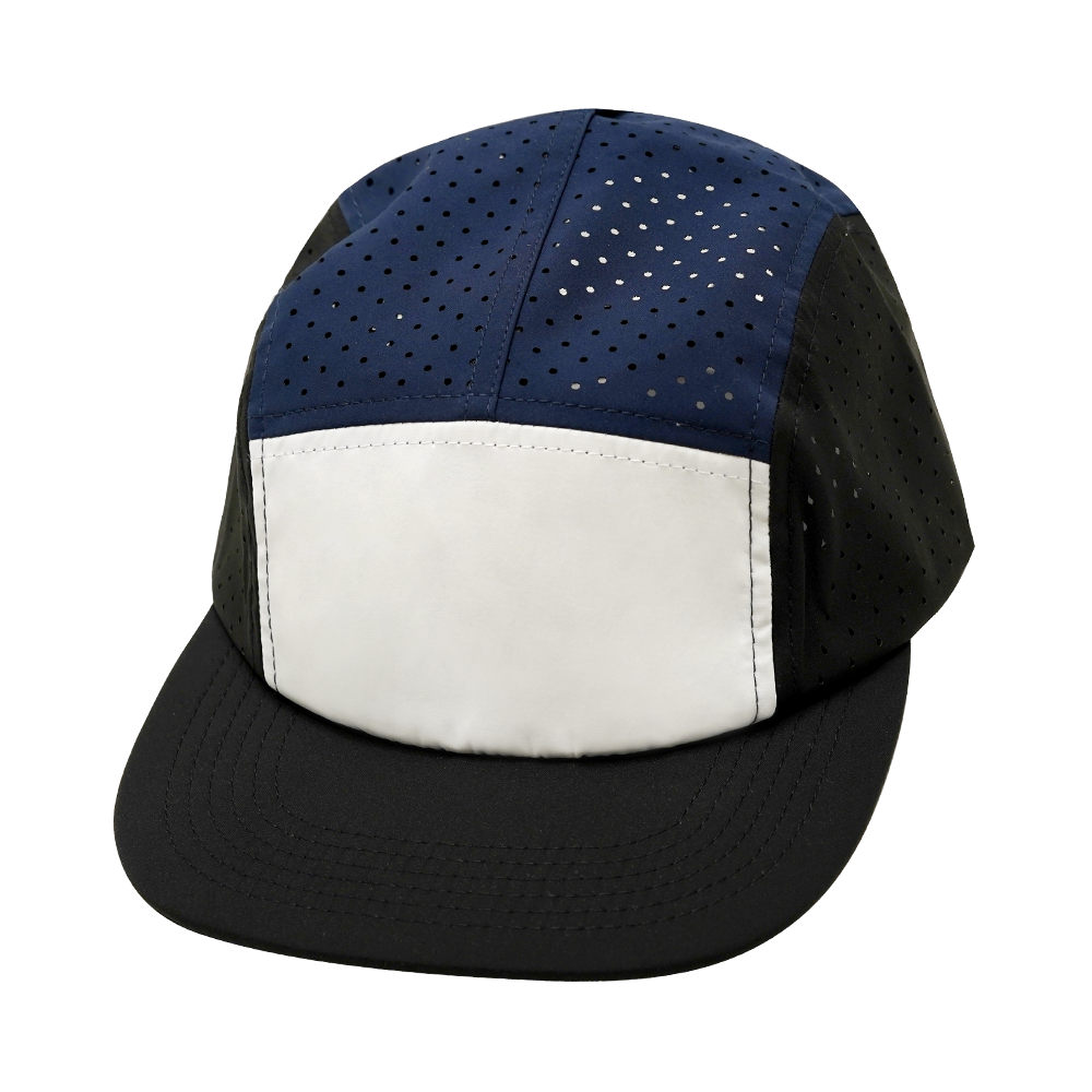 5 Panel - Sporty - Unstructured - Pony Tail - Black / White / Navy - Laser Mesh (Unisex)
