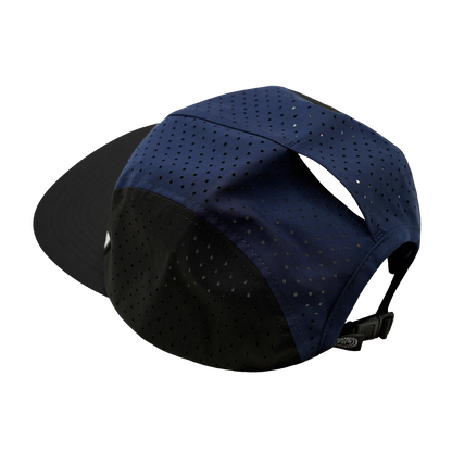 5 Panel - Sporty - Unstructured - Pony Tail - Black / White / Navy - Laser Mesh (Unisex)