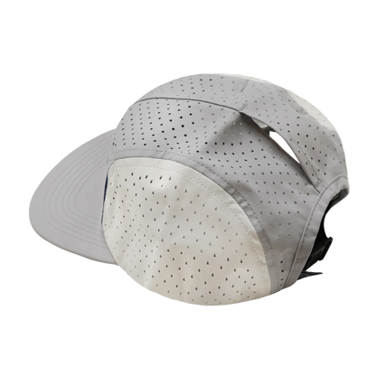 5 Panel - Sporty - Unstructured - Pony Tail - Gray / Navy / White - Laser Mesh (Unisex)