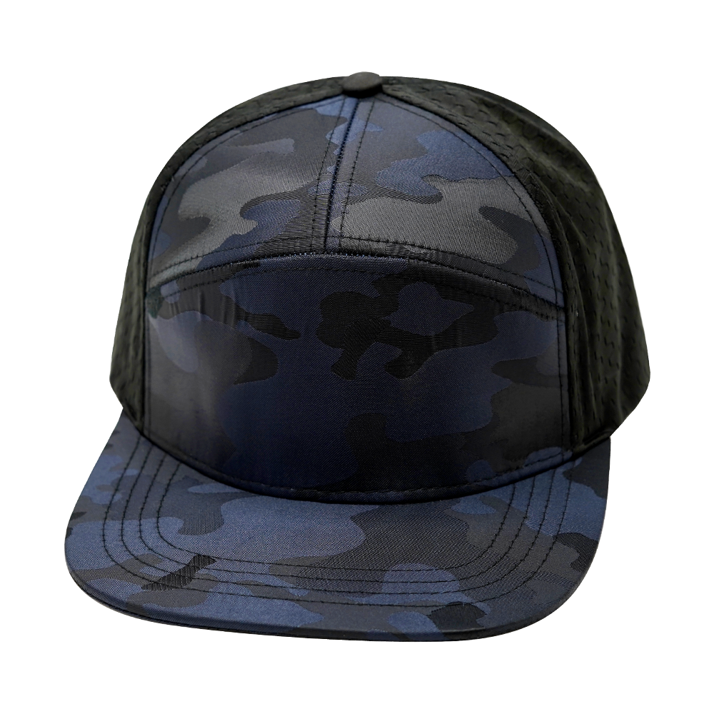 7 Panel - Blue Camo / Black - Laser Mesh (Unisex)