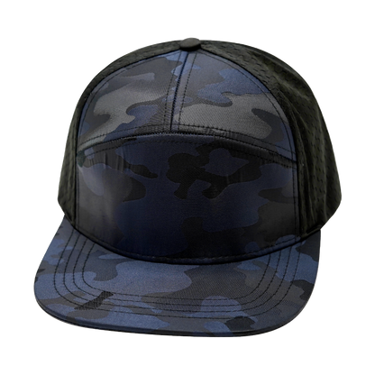 7 Panel - Blue Camo / Black - Laser Mesh (Unisex)