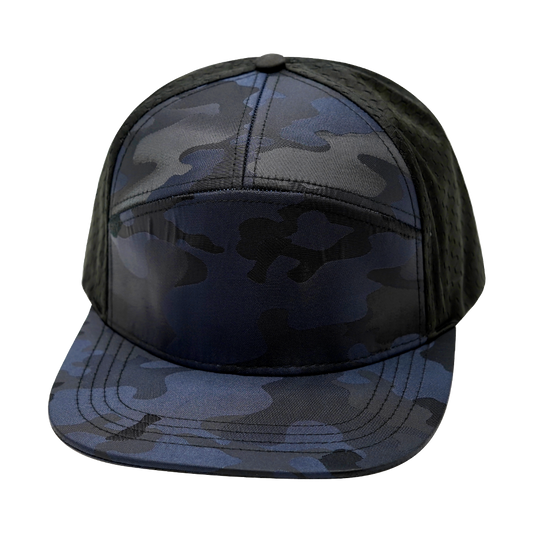 7 Panel - Blue Camo / Black - Laser Mesh (Unisex)
