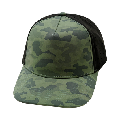 5 Panel - Structured - Teal Camo / Black - Laser Mesh (Unisex)