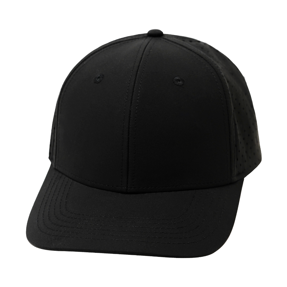 6 Panel  - Black - Laser Mesh (Unisex)