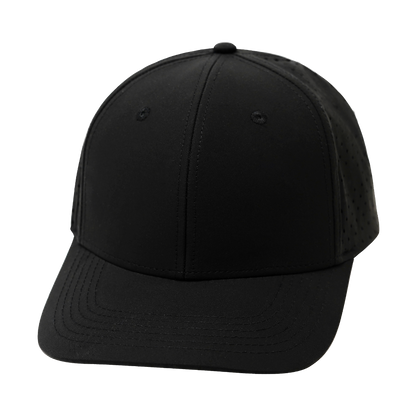 6 Panel  - Black - Laser Mesh (Unisex)