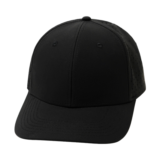 6 Panel  - Black - Laser Mesh (Unisex)