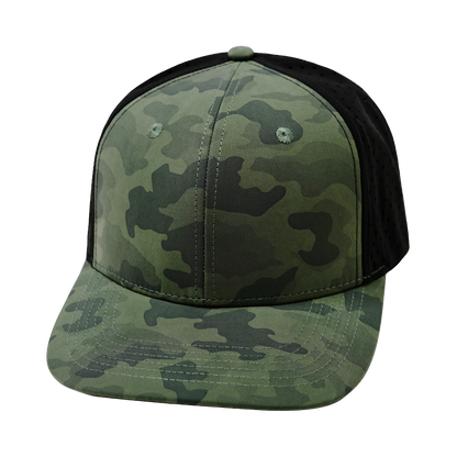 6 Panel - Teal Camo / Black - Laser Mesh (Unisex)