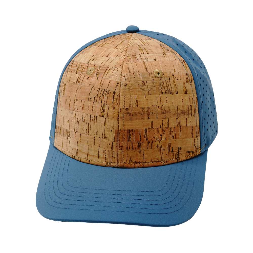 6 Panel - Cork - Slate Blue - Laser Mesh (Unisex)