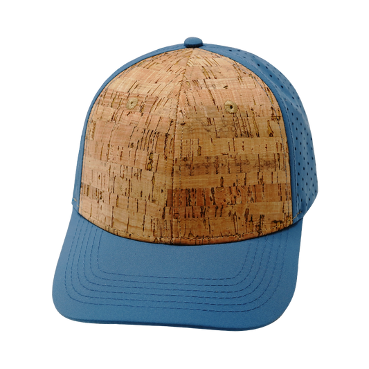 6 Panel - Cork - Slate Blue - Laser Mesh (Unisex)
