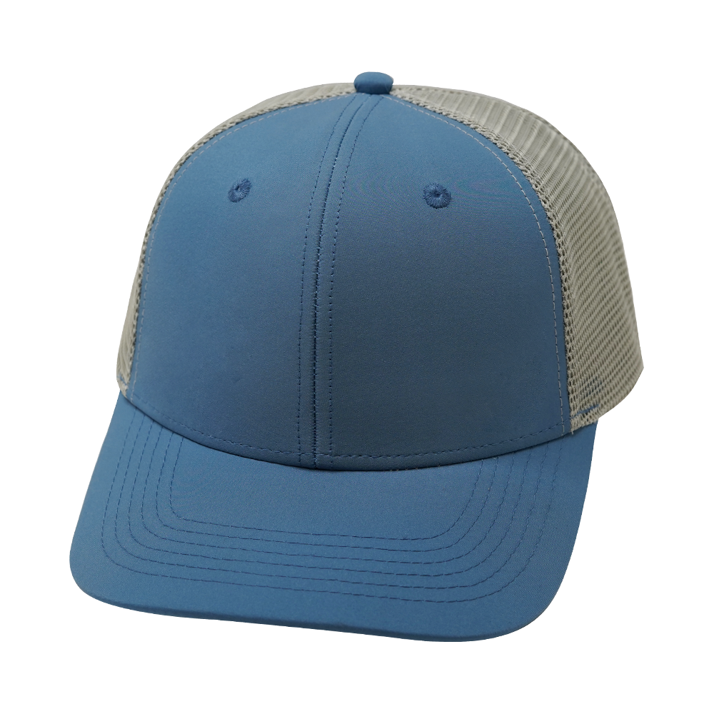 6 Panel  - Light Blue / Gray - Trucker Mesh (Unisex)