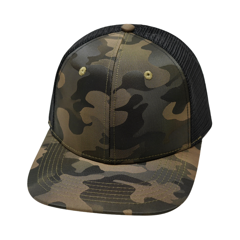 6 Panel - Tan Camo / Black - Fabrick Back (Unisex)