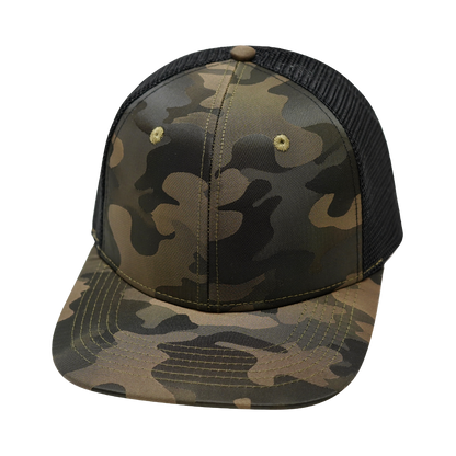 6 Panel - Tan Camo / Black - Fabrick Back (Unisex)