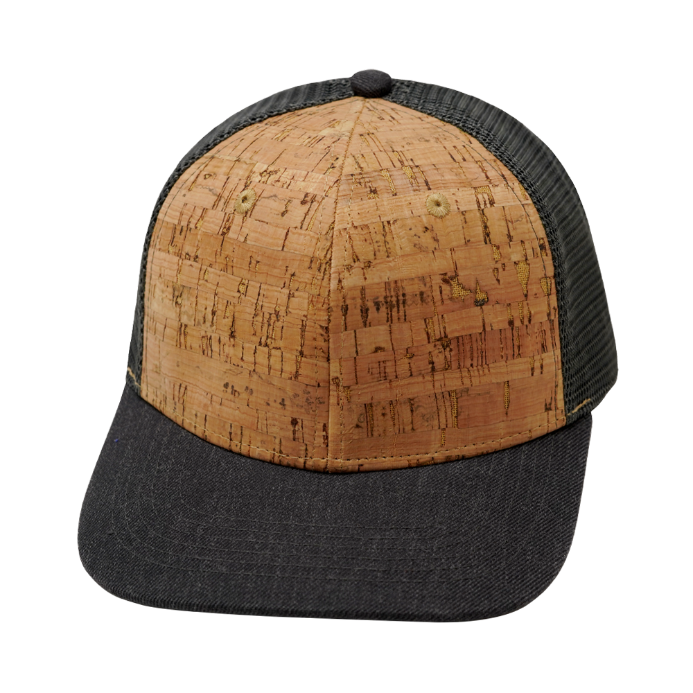 6 Panel - Cork - Heather Charcoal - Trucker Mesh (Unisex)