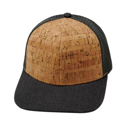 6 Panel - Cork - Heather Charcoal - Trucker Mesh (Unisex)